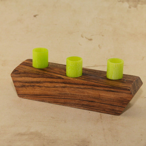 Ablage Holz Zebrano grün handgefertigt für 3 Schreibgeräte