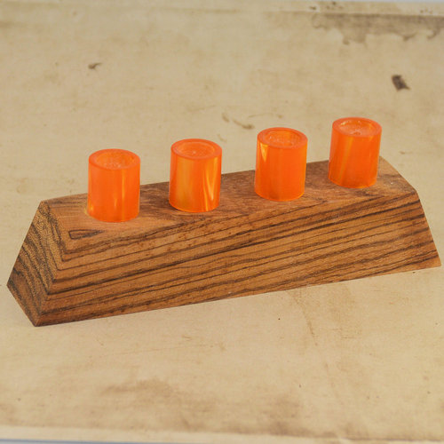 Ablage Holz Zebrano orange für 4 Stifte