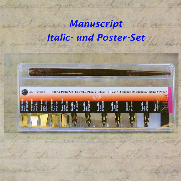 Manuscipt Set Federhalter und 10 Federn Italic und Posting