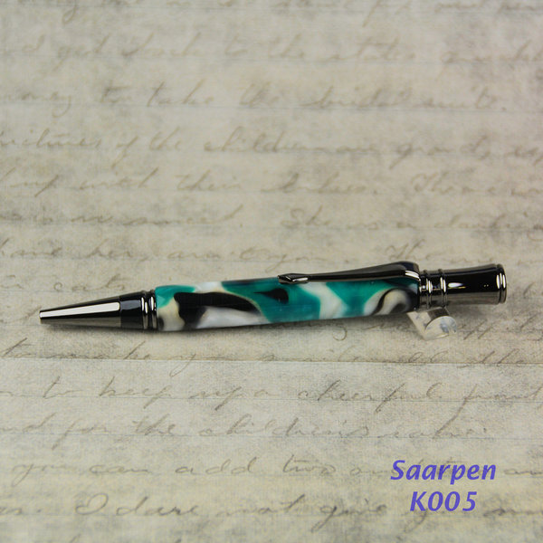 Saarpen Kugelschreiber K005 Acryl grün-marmor.
