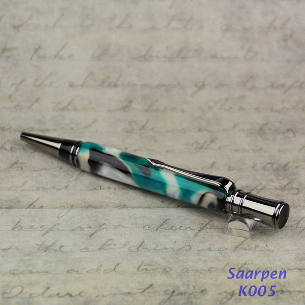 Saarpen Kugelschreiber K005 Acryl grün-marmor.