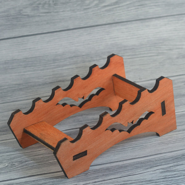 Ablage für 5 Stifte Holz orange handgefertigt